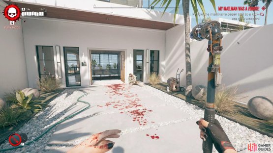 The second part of the My Mailman Was A Zombie Dead Island 2 quest takes you to the front door of the Goat Pen.