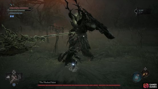The Hushed Saint can perform a sweeping attack