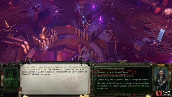At the end of the dungeon, Uralon will ask you to speak the third name, which is “Sameth”.