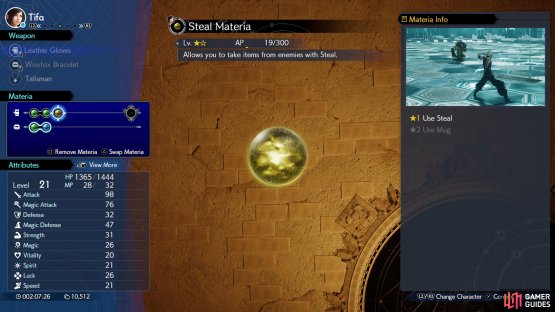 Command materia (yellow) will give you access to new commands you can use in combat.