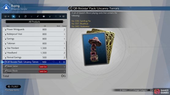 You can purchase the Queen’s Blood Booster Pack “Uncanny Terrors” from the weapon vendor.