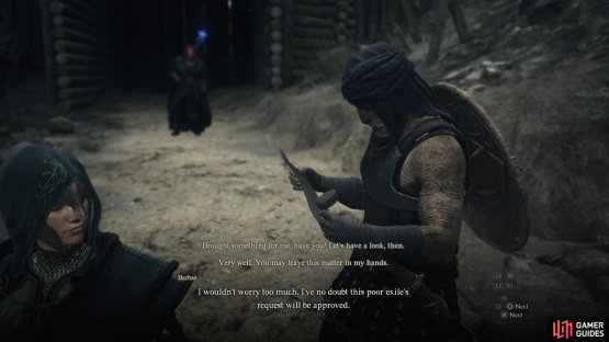 but once you arrive you’ll be free to pass on the letter you were charged with to Barbas and complete this quest.