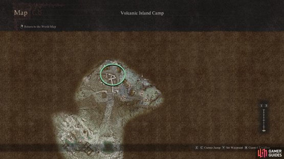 Head to the top of the camp to find Ernesto.