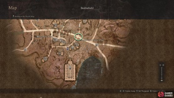 Menella can be found at the crossroads near the Flamebearer Palace.