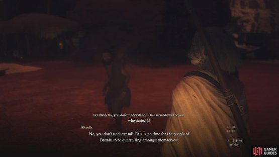 As you approach her, you’ll get a short scene involving her and a couple of the locals.