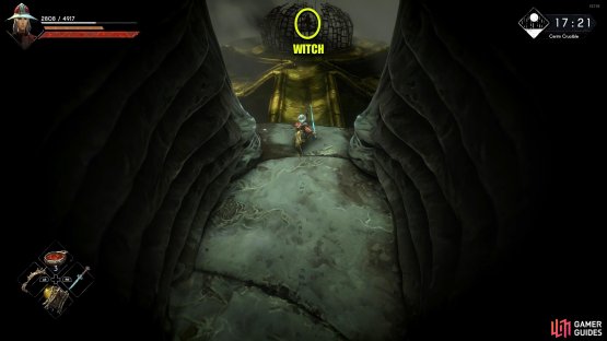 The Witch in the image will constantly hurl fireballs at you while you fight the other enemies.