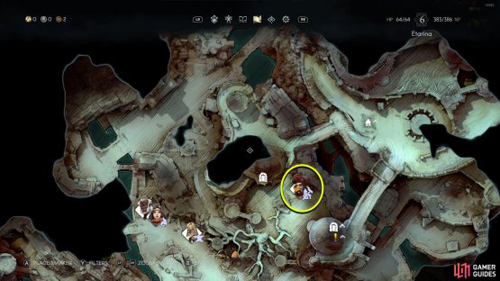 You’ll find him in the courtyard southeast of the War Room or northwest of the Rookery.