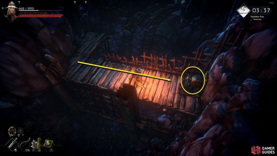 Kick down the ladder and then interact with the lever to raise the gate for a shortcut.