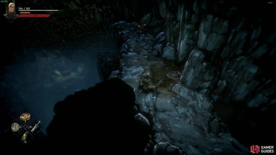 After climbing the vines and ladder, there’s another vine that leads to a checkpoint, but not without more big nasty guards.