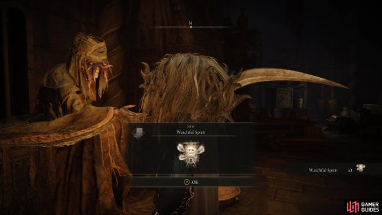 this will allow you to speak to her and obtain the Watchful Spirit Incantation.