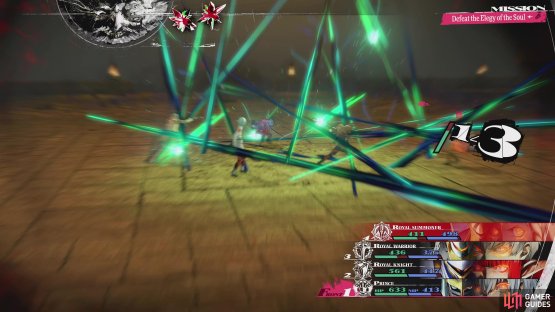 Vorpal Blade will deal slash damage to the party and lower their attack.