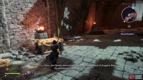 From the previous chest, go up the stairs to the left of them to find this chest.