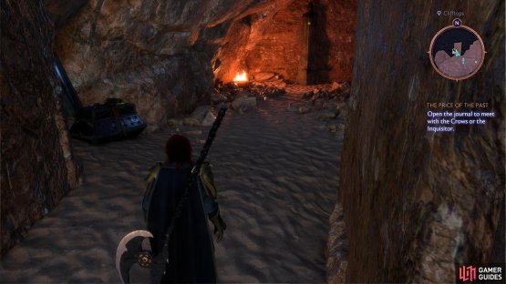 Use Lucanis’ ability on the ledges west of the Beacon to reach it.