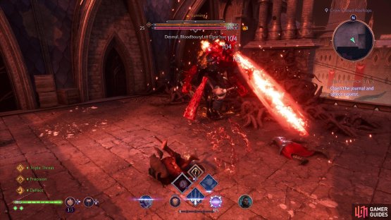 Desmal can breathe fire from range that will inflict Burning.