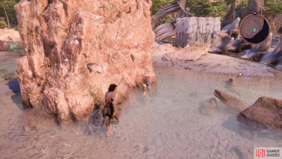You’ll find the second clue behind this rock once they’re defeated.
