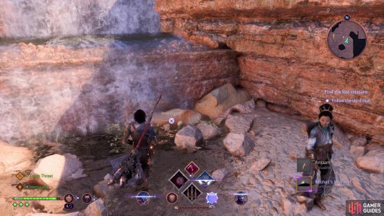 Look near the lowest waterfall to spot the final clue.