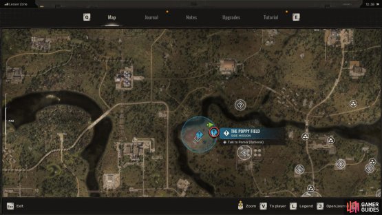 Pomor can be found inside the house with the white door, east of the Poppy Field.