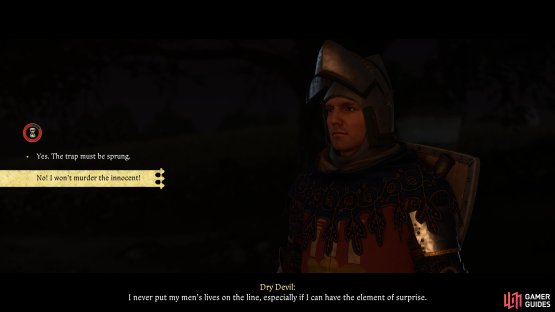 Refuse to torch the village if you want to get the No Good Deed Trophy/Achievement.