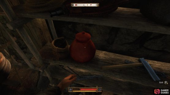 Collect a Lockpick from the red jar in the Smithy