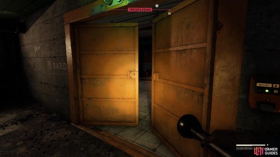 which will open the B.A.R.D. safe room door.