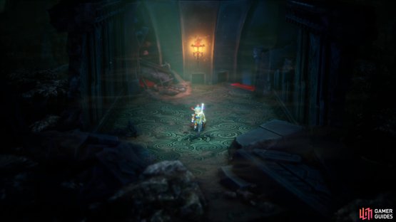 and ascend to reach an otherwise isolated part of the Dragonlord’s Castle - B1, where you’ll find Erdrick’s Sword embedded in the floor.