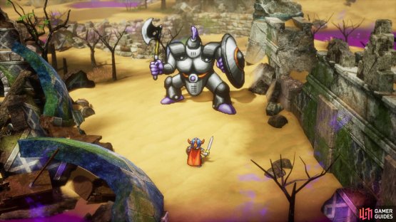 just cross the poisonous swamp and continue north until this mighty foe appears!