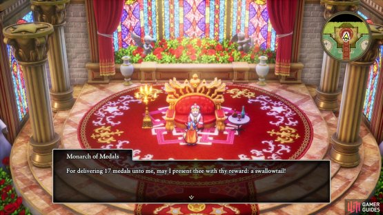 and inside you’ll find the Monarch of Medals, who will give you rewards in exchange for Mini Medals!