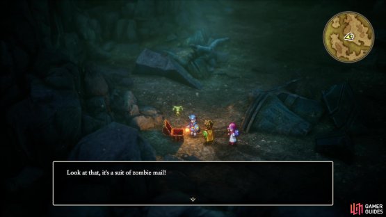 Descend to B4, then go up some stairs back to B3 to reach an otherwise inaccessible part of the level, where you’ll find a chest containing Zombie Mail.