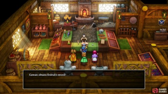 Return to the Swordsmith in Kol with the Orichalcum and he’ll repair Erdrick’s Sword,