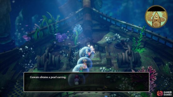 Get the Pearl Earring from the Shipwreck to empower Lorelei’s Harp so you can dive deeper to reach the Shrine of Rubiss,
