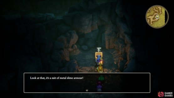 Loot a blue chest in B2 to score a suit of Metal Slime Armour,