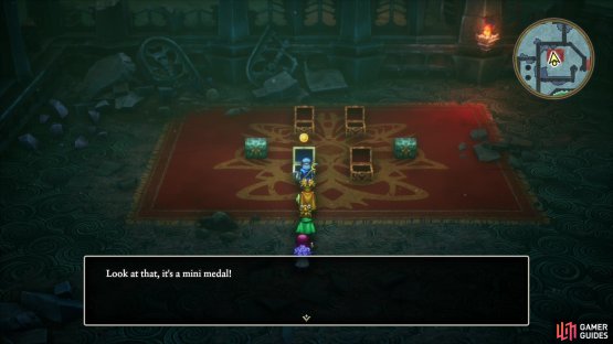 then find a Mini Medal in another blue chest in the treasure room on B6.