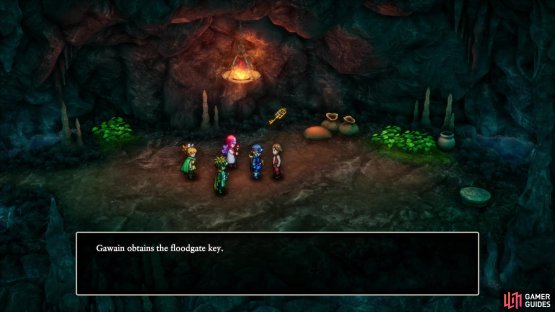 Get the Floodgate Key from Roge - one of Elmoo’s friends,
