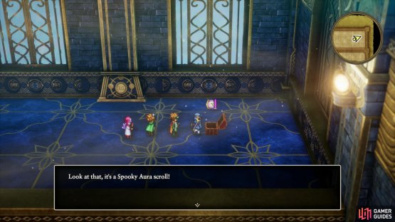 then loot a chest in the northeastern corner of 6F to get the Spooky Aura Scroll.