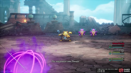 Defeat the Nekomancer, a cat-like caster with a penchant for Thwack,