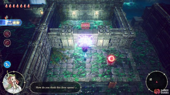 Take your new sword back to Sublevel One and use it to destroy the blue barrier past the collapsed wall,