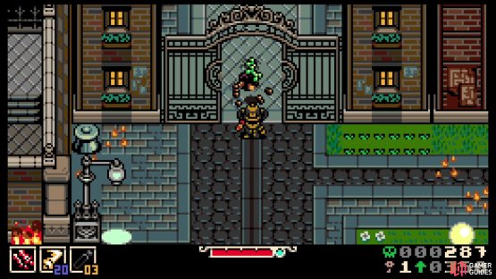 You can burrow under the guard to get to the mansion.