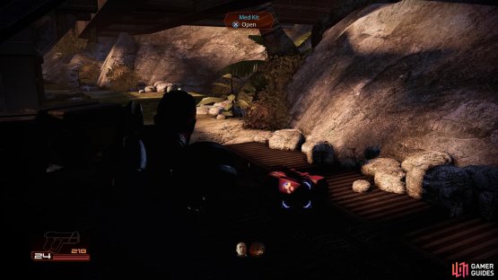 The Med-Kit can be found underneath the catwalk, the Heavy was on