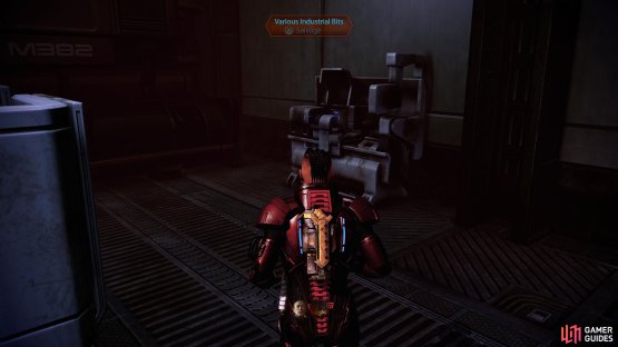 then go through the door behind it to obtain 6,000 Credits from the Various Industrial Bits.