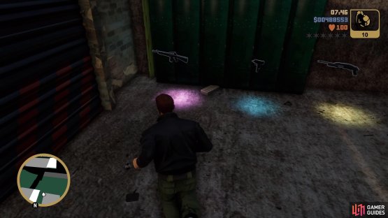 Pick up the weapons from Phil