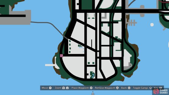 Head to the pink square on the map to find the car holding the evidence 