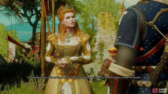 You’ll be given the deed and key to Corvo Bianco, which you don’t have the time to enjoy just yet.