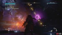 The container rail will take you over the broken vent; climb the glowing handholds to reach it