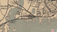 The location of the Harvey Griggs card on the map