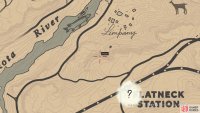 The location of the carving on the map