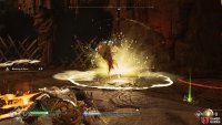 You can dodge away as soon as you see this circle of light to avoid being knocked back.
