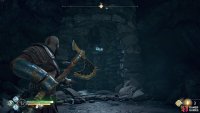 You’ll find the first rune on the wall near the lift you just used.