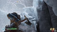 Drop down to a second platform and look on top of the blocks of ice for the final rune.