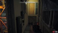 climb the crate to venture deeper into the back