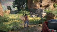 The truck outside the ruin’s entrance